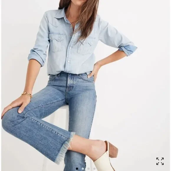 Madewell Blue Cropped Jeans - Picture 6 of 14
